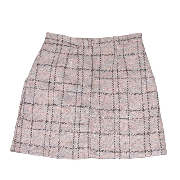 Women’s 8 Birdies Pink Plaid Knit Mini Skirt Small - Picture 2 of 5